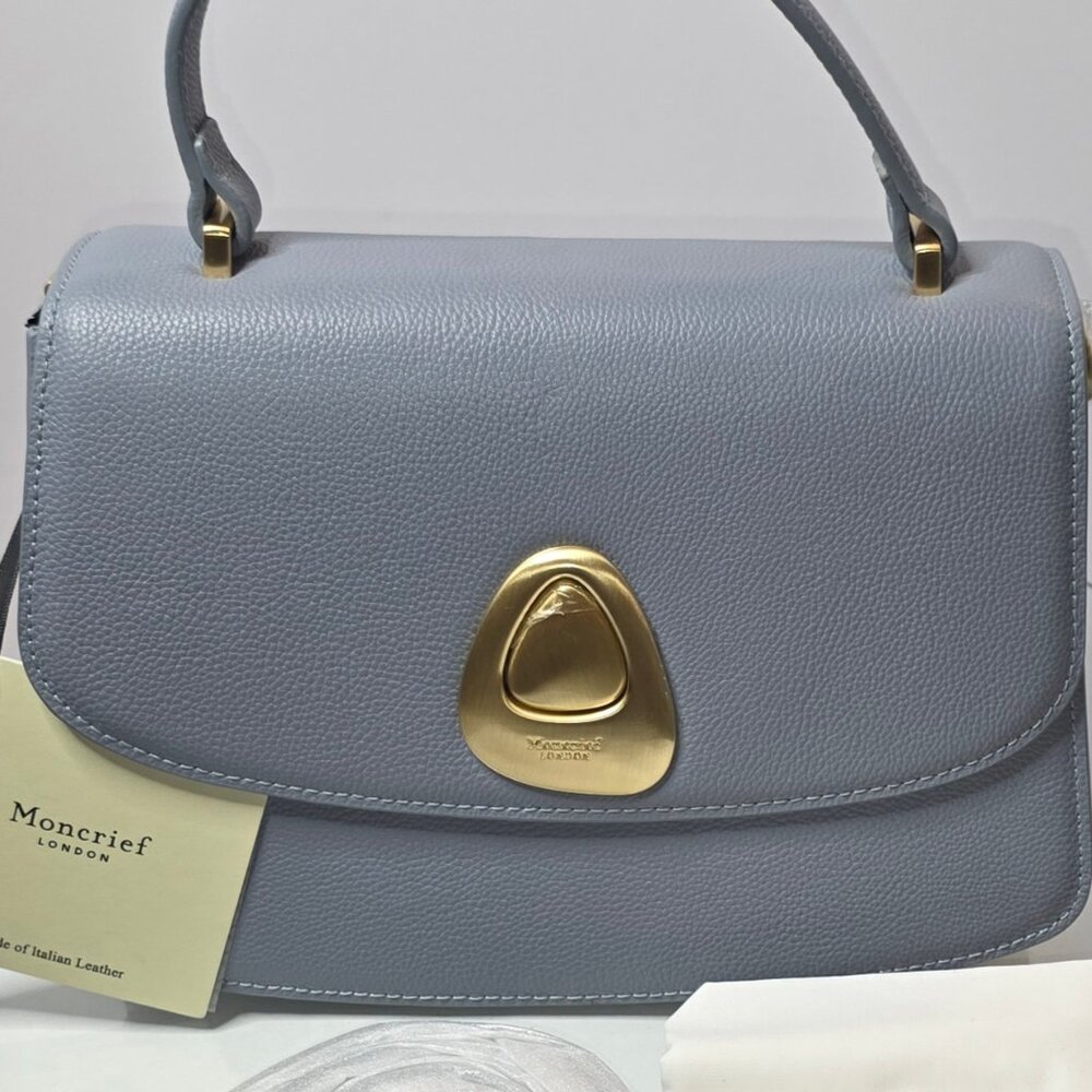Moncrief London Sadie Top Handle Flap with crossbody - Dirty Blue